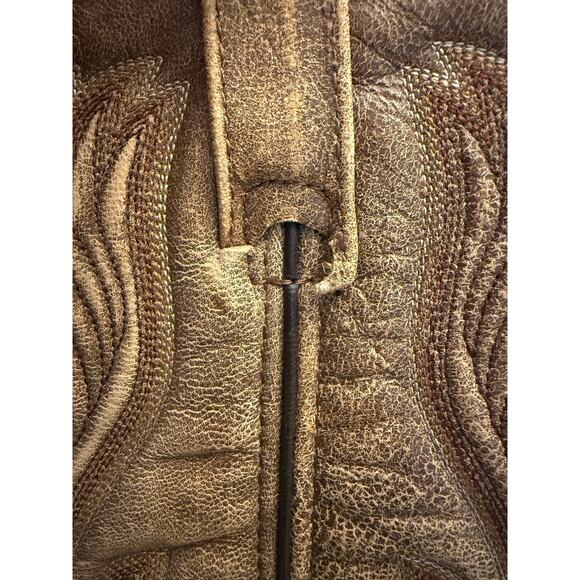 Laredo Men’s Cowboy Western Boots 9.5 EW Extra Wide Brown Distressed Leather - Picture 6 of 9